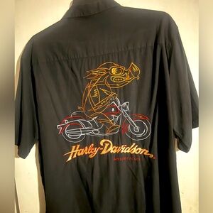 Men’s Harley Davidson Silk Button Front Shirt, size XXL